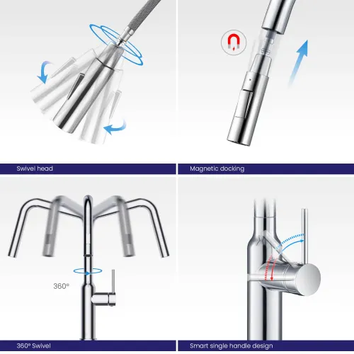 Timo. Смеситель для кухни с выдвижной лейкой Saona 2386/00FL Хром