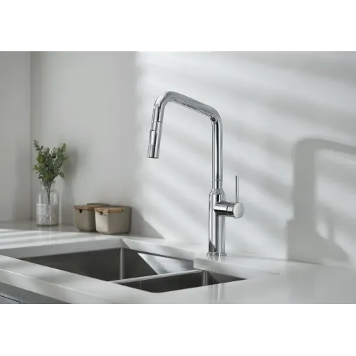 Timo. Смеситель для кухни с выдвижной лейкой Saona 2386/00FL Хром