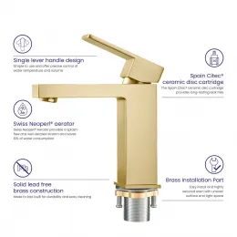 Timo. Смеситель для раковины Selene 2061/17F Золото матовое