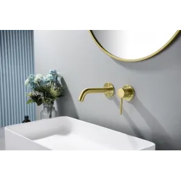 Timo. Смеситель для раковины встроенный Saona 2372/17SM Золото матовое