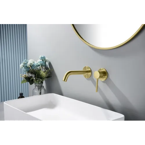 Timo. Смеситель для раковины встроенный Saona 2372/17SM Золото матовое