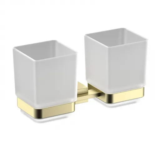 Timo. Стакан двойной для зубных щеток Selene 17034/17 Золото матовое