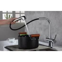 Timo. Смеситель для кухни с подключением фильтра и выдвижной лейкой Saona 2346/00FL Хром