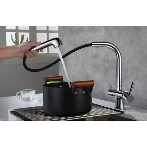 Timo. Смеситель для кухни с подключением фильтра и выдвижной лейкой Saona 2346/00FL Хром