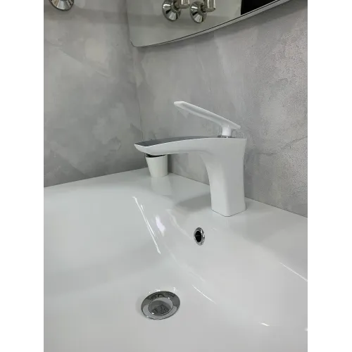 Timo. Смеситель для раковины Helmi 4061/00-16F Хром-Белый