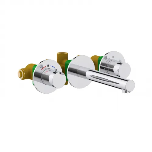 Timo. Смеситель для раковины встроенный с термостатом Saona 2382/00SM Хром