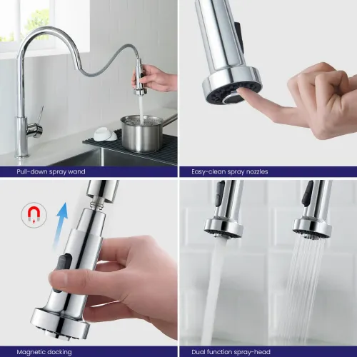 Timo. Смеситель для кухни с выдвижной лейкой Saona 2316/00FL Хром