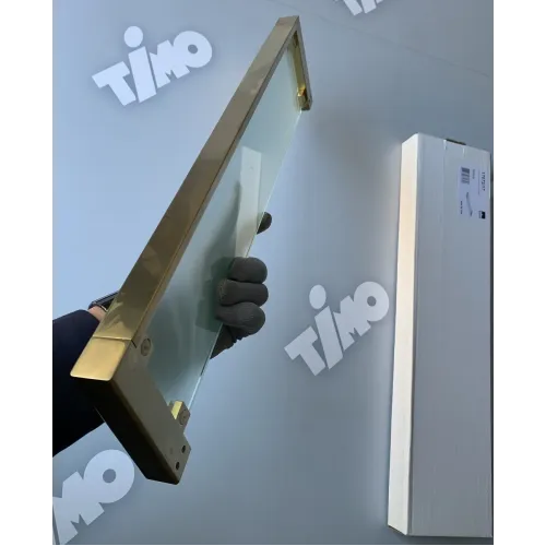 Timo. Полка в ванную стеклянная Selene 17072/17 Золото матовое