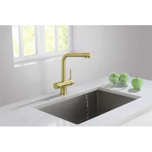 Timo. Смеситель для кухни с подключением фильтра Saona 2396/17F Золото матовое