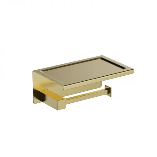 Timo. Бумагодержатель с полкой для телефона Selene 17044/17 Золото матовое