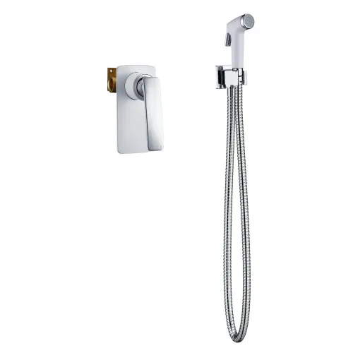 Timo. Смеситель встроенный с гигиеническим душем Helmi 4089/00-16SM Хром-Белый