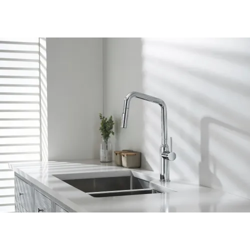 Timo. Смеситель для кухни с выдвижной лейкой Saona 2386/00FL Хром