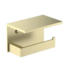 Timo. Бумагодержатель с полкой для телефона Petruma 15243/17 Золото матовое