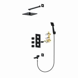 Timo. Душевая система встроенная с термостатом Tetra-Thermo SX-0199/03SM Черный