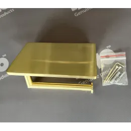 Timo. Бумагодержатель с полкой для телефона Saona 13043/17 Золото матовое