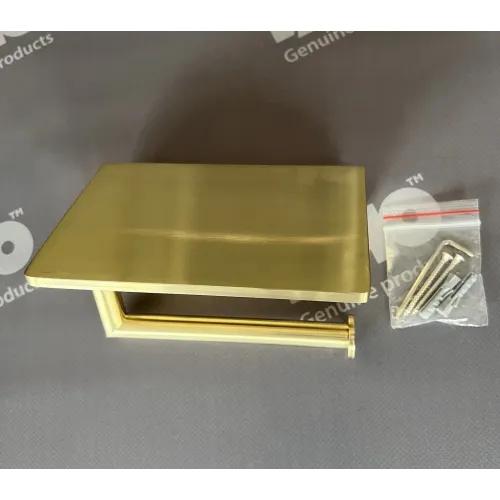 Timo. Бумагодержатель с полкой для телефона Saona 13043/17 Золото матовое