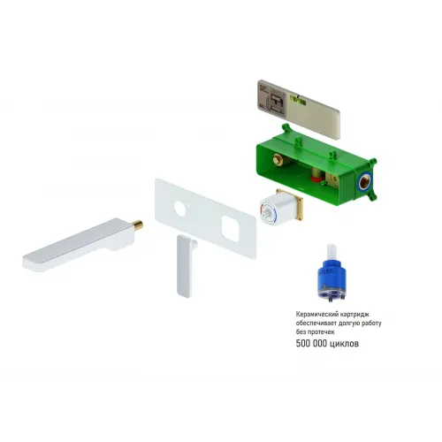 Timo. Смеситель для раковины встроенный Torne 4371/00-16SM Хром-Белый