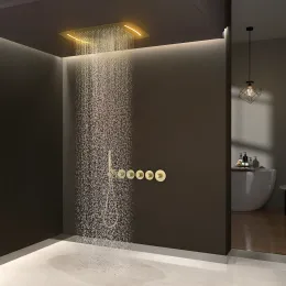 Timo. Душевая система встроенная с термостатом Saona SX-2319/17SM Золото матовое