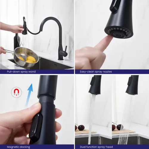 Timo. Смеситель для кухни с выдвижной лейкой Saona 2336/03FL Черный