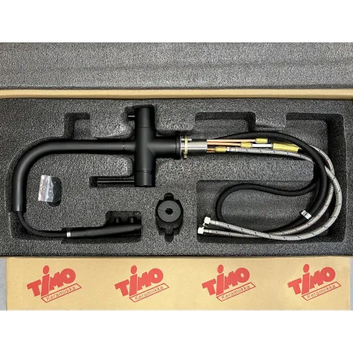 Timo. Смеситель для кухни с подключением фильтра и выдвижной лейкой Saona 2356/03FL Черный