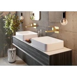 Timo. Смеситель для раковины встроенный Torne 4372/17SM Золото матовое