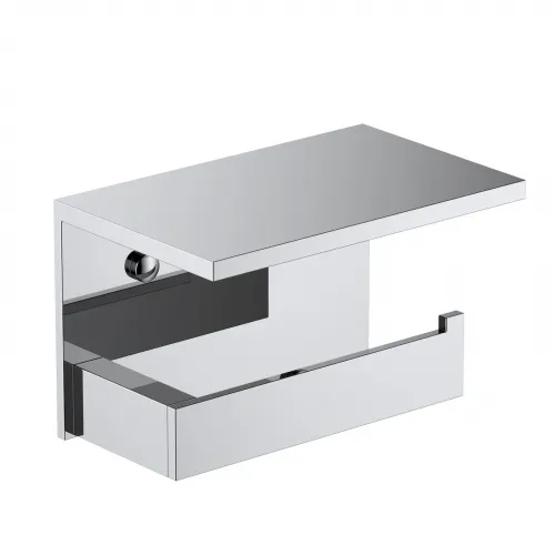 Timo. Бумагодержатель с полкой для телефона Petruma 15243/00 Хром