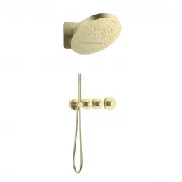 Timo. Душевая система встроенная с термостатом Saona SX-2329/17SM Золото матовое