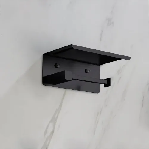 Timo. Бумагодержатель с полкой для телефона Selene 14044/03 Черный