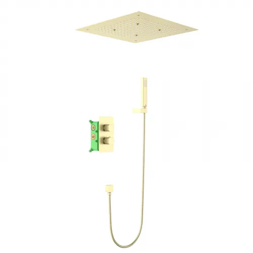 Timo. Душевая система встроенная с термостатом Petruma SX-5029/17SM Золото матовое
