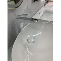 Timo. Смеситель для раковины-чаши Helmi 4011/00-16F Хром-Белый