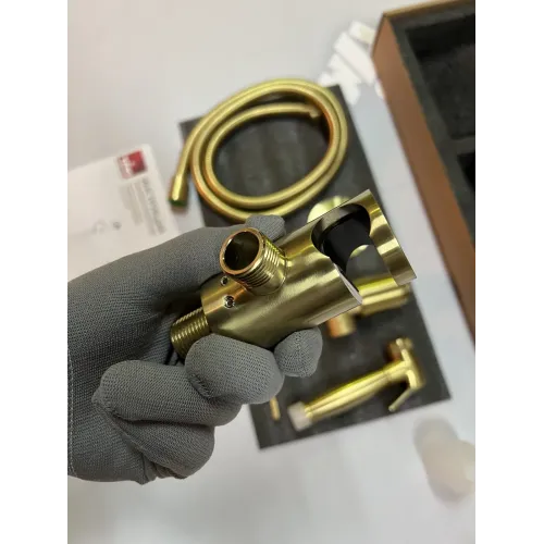 Timo. Смеситель встроенный с гигиеническим душем Saona 2389/17SM Золото матовое