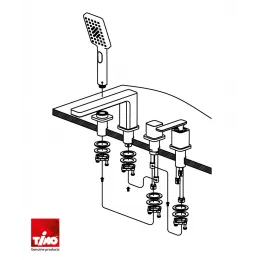 Timo. Смеситель для ванны врезной Torne 4330/03Y Черный