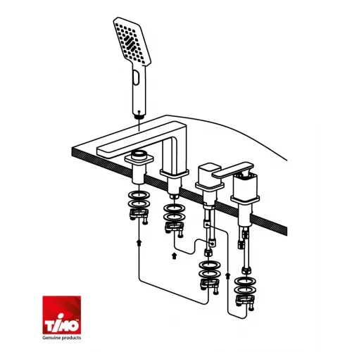Timo. Смеситель для ванны врезной Torne 4330/03Y Черный
