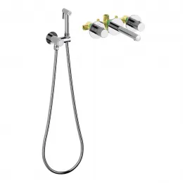 Timo. Смеситель для раковины встроенный с термостатом, с гигиеническим душем Saona 2383/00SM Хром