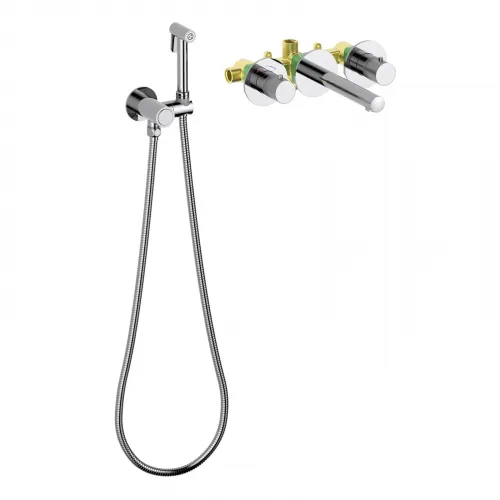 Timo. Смеситель для раковины встроенный с термостатом, с гигиеническим душем Saona 2383/00SM Хром