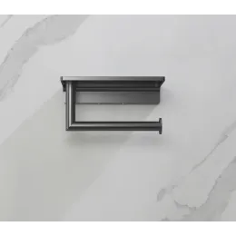 Timo. Бумагодержатель с полкой для телефона Saona 13043/18 Черное золото