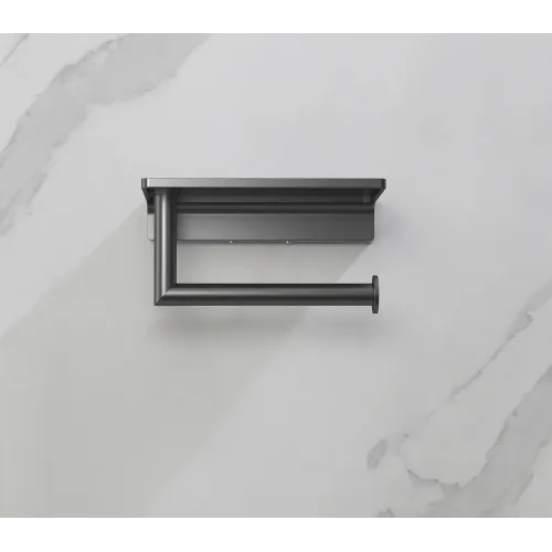 Timo. Бумагодержатель с полкой для телефона Saona 13043/18 Черное золото