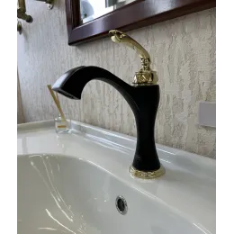 Timo. Смеситель для раковины Unari 7501/04F Черный антик-Золото