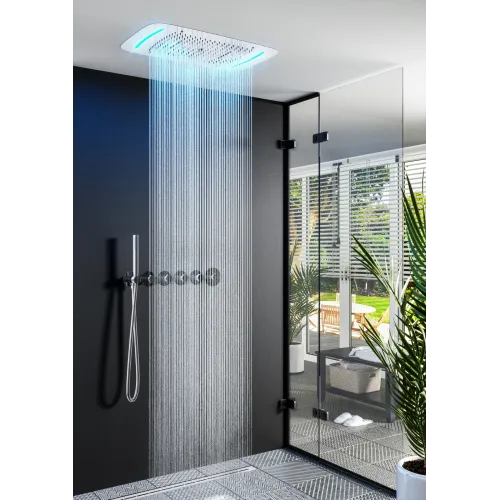 Timo. Душевая система встроенная с термостатом Saona SX-2319/18SM Черное золото