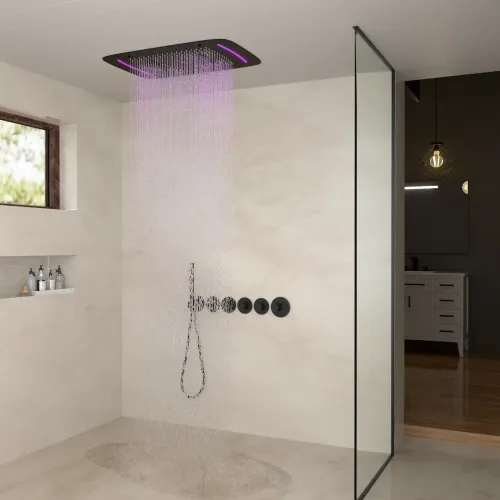 Timo. Душевая система встроенная с термостатом Saona SX-2319/03SM Черный