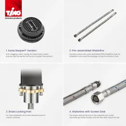 Timo. Смеситель для раковины с гигиеническим душем Torne 4360/03G Черный