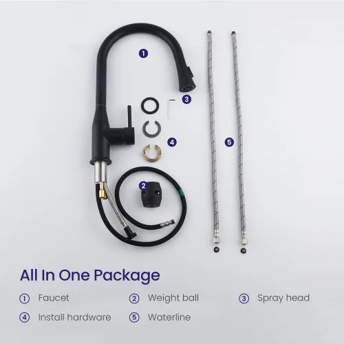 Timo. Смеситель для кухни с выдвижной лейкой Saona 2336/03FL Черный