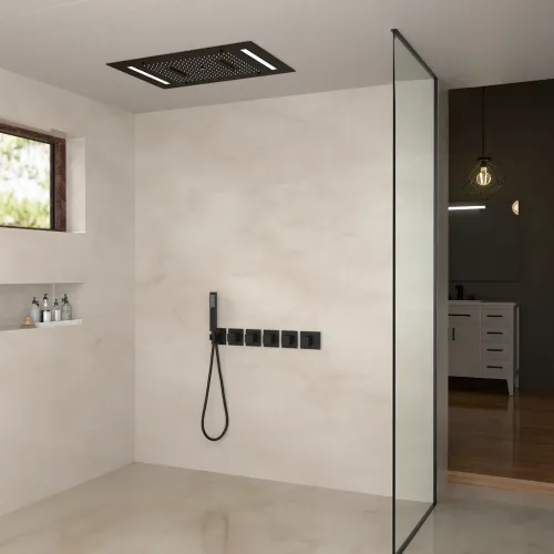 Timo. Душевая система встроенная с термостатом Petruma SX-5229/03SM Черный