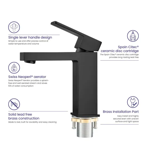 Timo. Смеситель для раковины Selene 2061/03F Черный