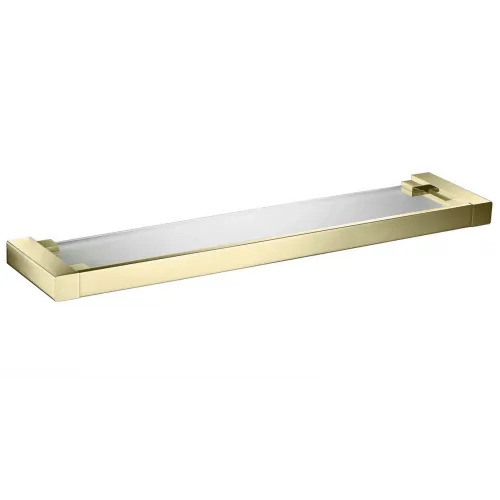Timo. Полка в ванную стеклянная Selene 17072/17 Золото матовое