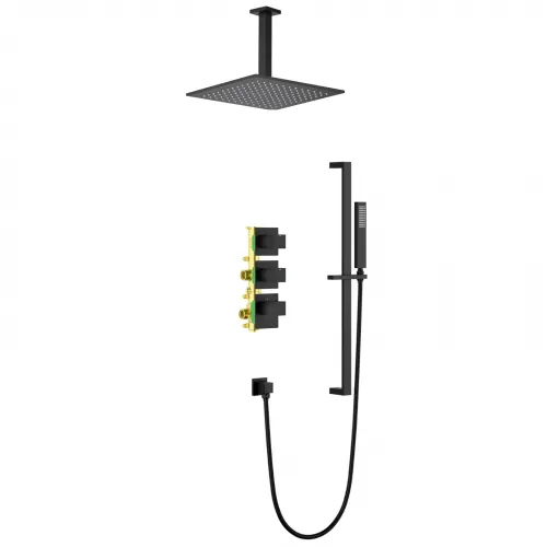 Timo. Душевая система встроенная с термостатом Selene SX-2229/03SM Черный