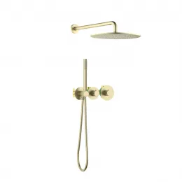 Timo. Душевая система встроенная с термостатом Saona SX-2359/17SM Золото матовое