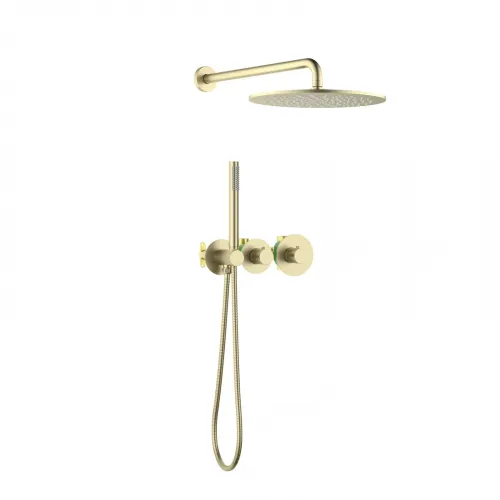 Timo. Душевая система встроенная с термостатом Saona SX-2359/17SM Золото матовое