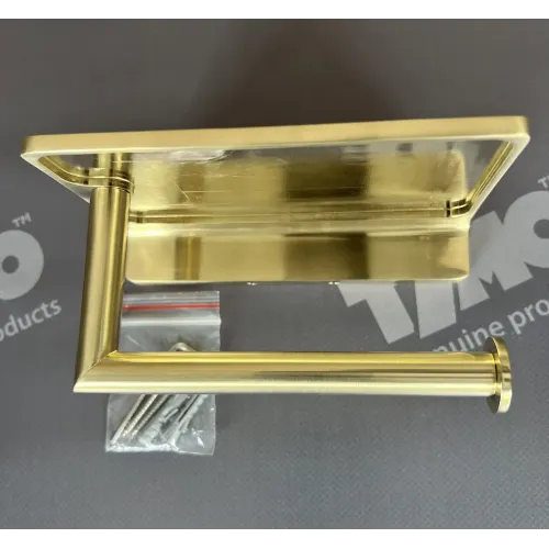 Timo. Бумагодержатель с полкой для телефона Saona 13043/17 Золото матовое