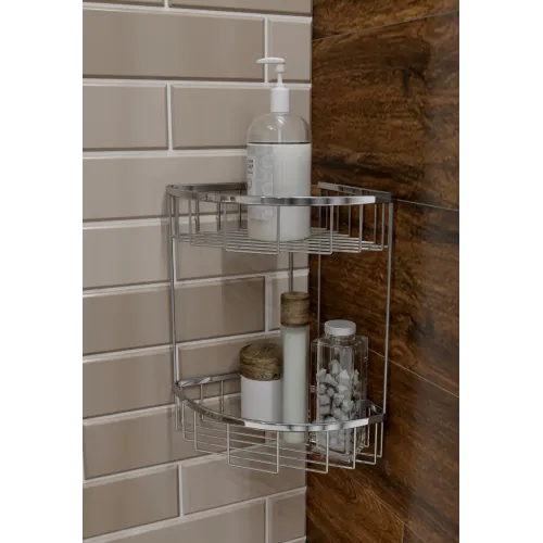 Timo. Полка угловая двойная Saona 13082/00 Хром